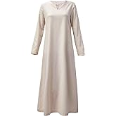 KUOIN Womens Medieval Dress Chemise Renaissance Peasant Cosplay Costume Maxi
