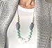Baby Teething Necklace for Mom, Silicone Teething Beads, 100% BPA Free (White, Mint, Gray, Navajo White)
