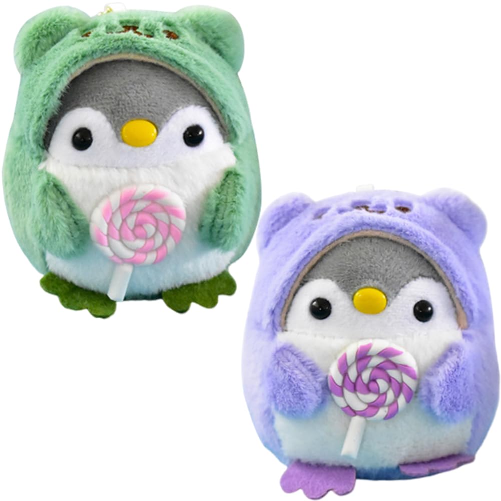 OVYALCJ Penguin Plush Toys, 2-Pack Hanging Ornaments & Soft Stuffed Dolls - Cute Animal Plush for Home, Office Decoration & Kids Gifts (10cm)
