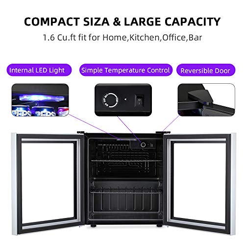 image for Kismile Beverage Refrigerator and Cooler,60 Can 1.6 Cu.ft Mini Fridge 