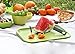 Home and Above Modern Non-Slip Cutting Board with Hidden Compartments for Included Knife and Mini Fork Set, PBA Free Chopping Board, Green