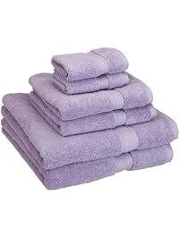 Superior 900 GSM Luxury Bathroom 6-Piece Towel Set, Made of 100% Premium Long-Staple Combed Cotton, 2 Hotel & Spa Quality Washcloths, 2 Hand Towels, and 2 Bath Towels - Purple
