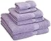 Superior Egyptian Cotton Pile 6 Piece Towel Set, Includes 2 Bath, 2 Hand, 2 Face Towels/Washcloths, Ultra Soft Luxury Towels, Thick Plush Essentials, Guest Bath, Spa, Hotel Bathroom, Purple