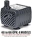 PonicsPumps by ZAHGO PP04005: 40 GPH Submersible Pump with 5' Cord - 2.5W… for Quality Indoor/Outdoor/Table-Top Fountain Pump for Fountains, Statuary, Aquariums & more.