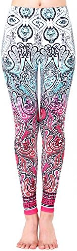 Christal Town Women's Christmas Printed Fitted Active Winter Thick Ankle Leggings I-Dark Red L=(US M)