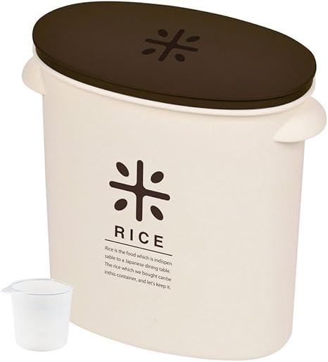 Amazon パール金属 日本製 米びつ 5kg ブラウン 計量カップ付 お米 袋のまま ストック Rice Hb 2168 米びつ オンライン通販