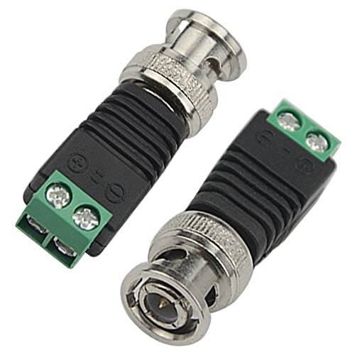 WGCD 40 PCS Coaxial Camera Vedio BNC Male and Female Balun Connector with Solderless Screw Terminal for Coax Cat5 to CCTV