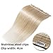 3/4 Full Head Clip in Hair Extension Human Hair 18 inch Platinum Blonde #60