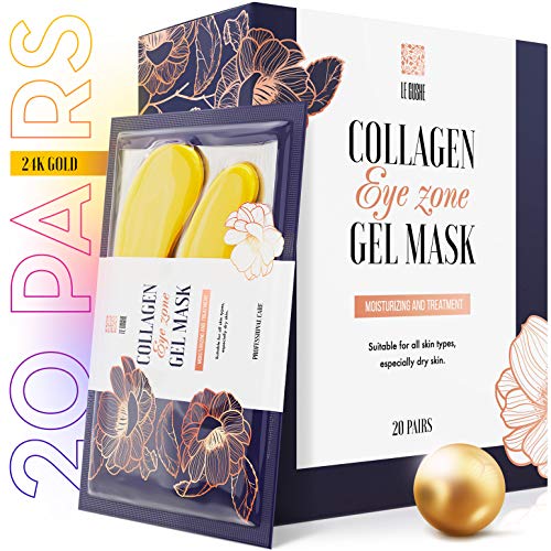 Under Eye Patches – 24K Gold Under Eye Mask Anti-Aging Hyaluronic Acid Collagen Under Eye Pads Reducing Dark Circles & Wrinkles Treatment Gel Bags