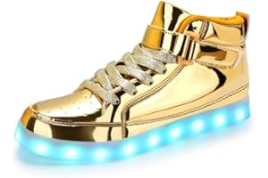 Padgene Women's Men's LED Lights Up Shoes Unisex Luminous Flashing Trainers USB Charging Lace Up Couples Dancing Shoes