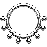 Pierced Owl - 16GA G23 Implant Grade Titanium Ball Lined Hoop Cartilage Helix Daith Septum Hinged Segment Ring