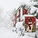 AVOIN Snowman with Buffalo Plaid Scarf Garden Flag Vertical Double Sized, Winter Holiday Christmas Burlap Yard Outdoor Decoration 12.5 x 18 Inch
