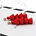 Fashion Jewelry 14k Gold/Tassels/Charming Pendants/Gems Drop Earrings (NewTassel-Red)