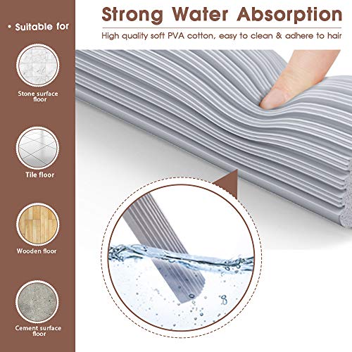image for MASTERTOP Sponge Mop and Bucket with 3 Pcs Super Absorbent PVA Sponge 