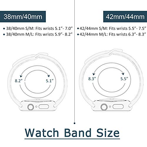 AdMaster Compatible with Apple Watch Bands 42mm 44mm,Soft Silicone Replacement Wristband Compatible with iWatch Series 1/2/3/4 - M/L Black/Cool Grey