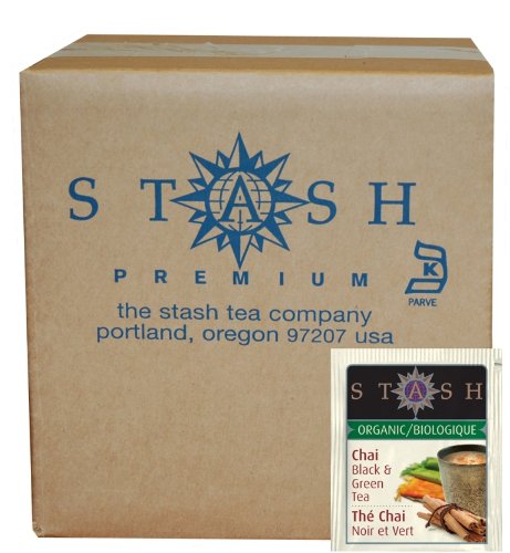 Stash Tea Organic Black and Green Tea Bags in Foil, Chai Spice, 100 Count (packaging may vary)