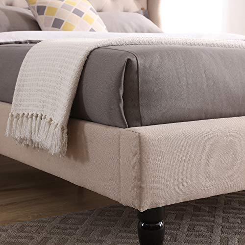 Classic Brands Coventry Upholstered Platform Bed Headboard and Metal