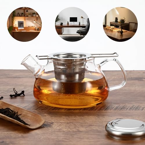 2 Pieces Tea Infuser, 304 Stainless Steel Tea Filter, Tea Filters with Lid and Folding Handle, Reusable, Fits Various Sizes of Cups and Teapots