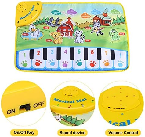 Rrower Enfants Musical Nattes Musical Piano Mat 13 Touches De Clavier De Piano Tapis De Jeu Pour Enfants Pied Tactile Jouer Couverture Musicale Portable Pour Enfants Baby Girls Jeux Et Jouets Instruments