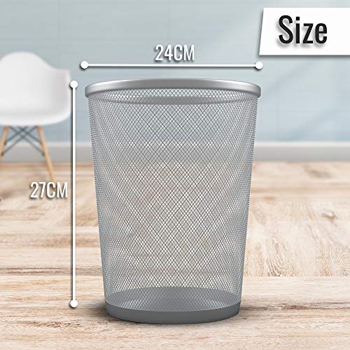Zuvo Metal Wire Mesh Waste Basket Garbage Trash Can for Office Home