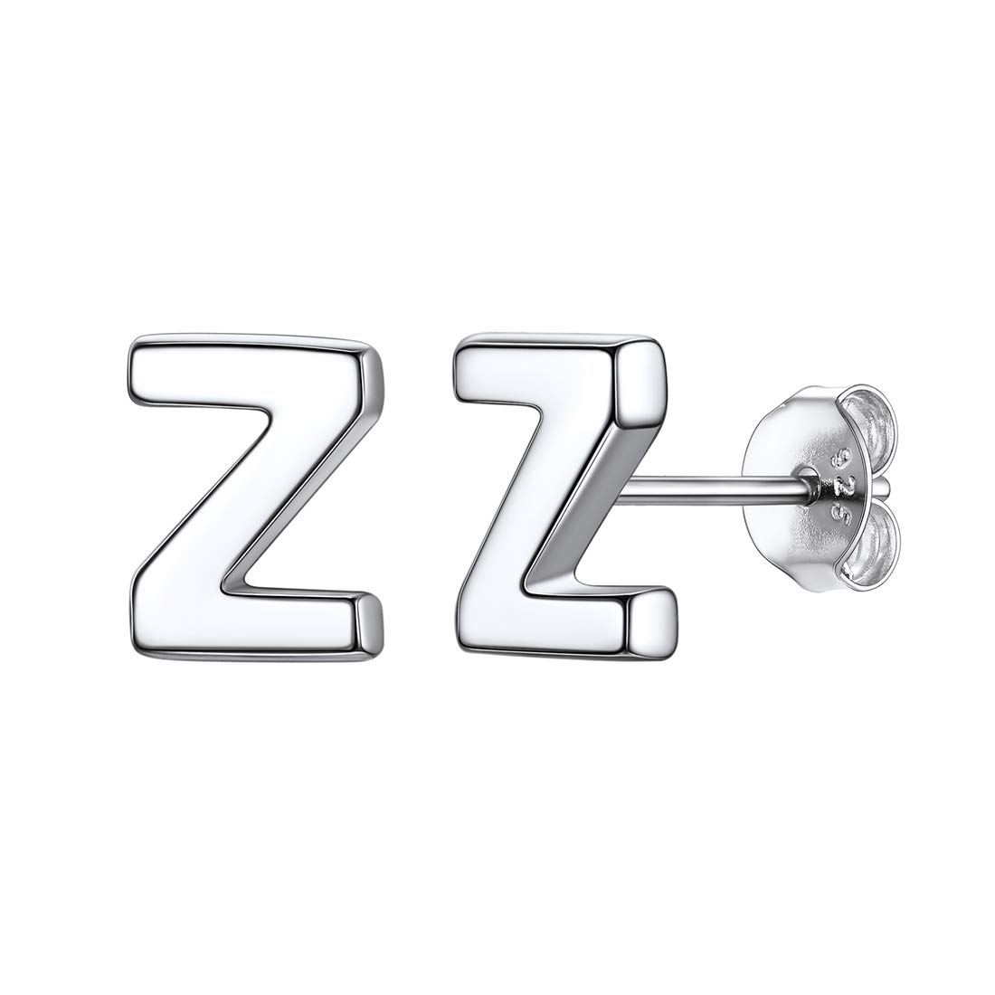 ChicSilver Sterling Silver Alphabet Earring Studs Initial Jewelry Letter Z Stud for Women Fashion Jewelry — image 1