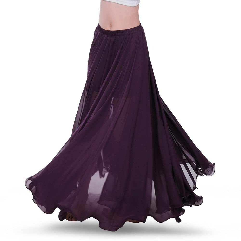 Royal SMELA Belly Dance Skirt Long ATS Voile Maxi Skirt Full Tribal Bellydance Skirts Chiffon Belly Dancing Skirts for Women 720 Degree Big Swing Skirt Belly Dancer Outfit Sexy Belly Dance Costumes