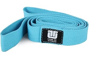 Tune Up Fitness – Double Loop Yoga Stretching Strap for Physical Therapy, Yoga, Working Out | Excellent Leg, Shoulder & Hamstring Stretcher & Yoga Strap | Enhances Flexibility, Mobility, Muscle Strength & Posture