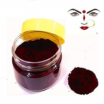 NAACHAS SRI Madurai MEENAKSHI Amman MANJAL THAZHAMPOO KUMKUM - Maroon Color (30 g)