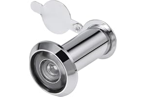 uxcell Door View, Solid Brass 220-degree Door Viewer Peephole with Cover for 1-1/2 to 2-1/4 Inch Thick Doors, Polished Chrome