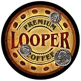 Looper Family Name Coffee Rubber Drink Coasters - 4
