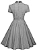Missmay Women's Elegant Vintage 1940's Short Sleeve Plaid Swing Dress
