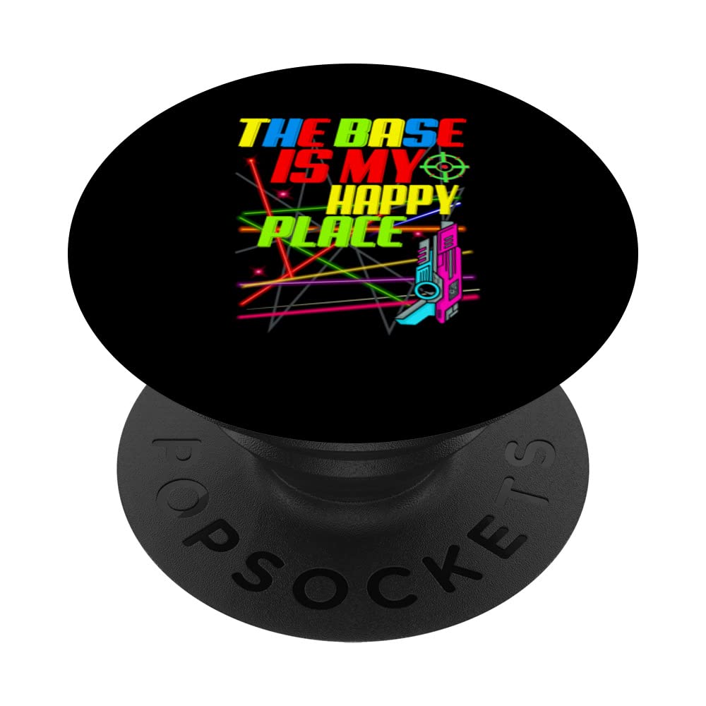 The Base Is My Happy Place, Funny Lazer Tag Lovers Costume PopSockets Swappable PopGrip