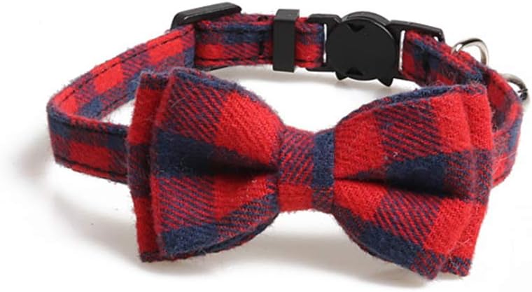 Cat Collar Breakaway with Cute Bow Tie and Bell Adjustable Pet Collar for Kitty and Puppy