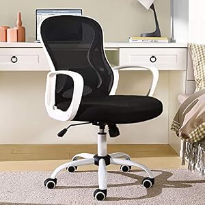 BERLMAN Mid Back Mesh Office Chair Adjustable Height Desk Chair Swivel Chair Computer Chair with Armrest Lumbar Support…