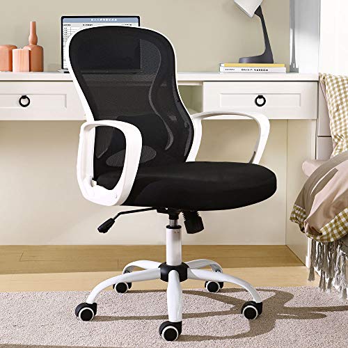 BERLMAN Mid Back Mesh Office Chair Adjustable Height Desk Chair Swivel Chair Computer Chair with Armrest Lumbar Support…
