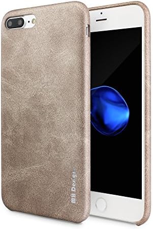 iPhone 7 PU Leather Case, MH Designs Vintage Series Luxury Ultra Slim Soft PU Leather Back Case Cover for Apple iPhone 7 4.7 inch (2016 Release) - [Gold]