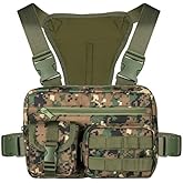 Outdoor Sports Chest Bag, CCW Concealed Carry - Tactical EDC Chest Rig, Molle & Pistol Holster for Men Women - Quick Release Harness Pack for Hunting Hiking Fishing Running - Lightweight Outdoor Vest