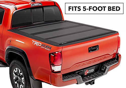 BAK BAKFlip MX4 Hard Folding Truck Bed Tonneau Cover | 448426 | Fits 2016 – 2021 Toyota Tacoma, w/OE track system 5′ 1…