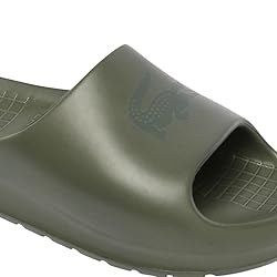 Lacoste Women's Serve Slide, Olive Green Croc, 9