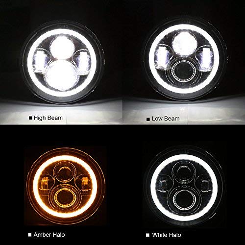 Headlight Assemblies & Mouldings DRL 7 Inch Round LED Headlight+4 Inch