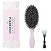 Aprilis Boar Bristle Hair Brush with Nylon Detangle Pins, Bamboo Oval Hairbrush for Effective Straightening and Detangling for Women Men and Child's Hair, with Hair Brush Cleaner