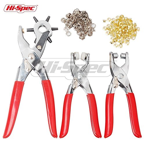 Buy HiSpec 3in1 Hole Punch, Eyelet and Press Stud Pliers Set with