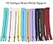 Beaulegan Metal Zippers 10 Pcs - #3 Antique Brass Close-end 6 Inch (15 cm), Assorted Color