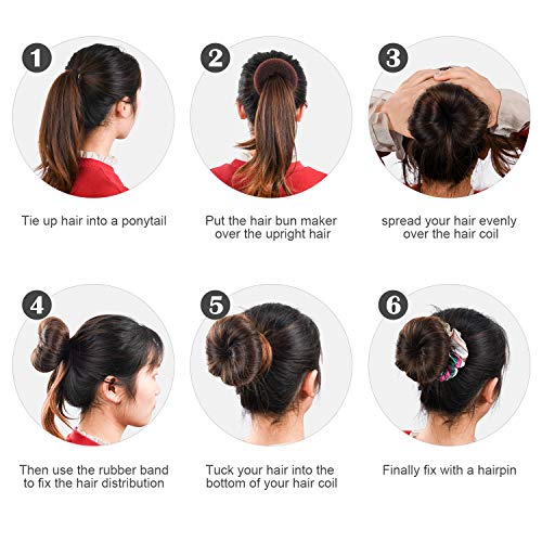 10 Styles Donut Hair Bun Maker Set 4 Pieces Hair Donut Bun Makers