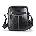 Contacts Genuine Leather Men Messenger Crossbody Shoulder Bag Travel Handbag Black