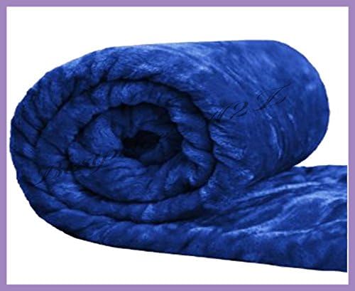 PofsLuxury Plain Mink Faux Fur Throw,Super Soft Fleece Blanket All Colours/Sizes,King,Blue
