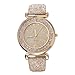 ZLOLIA Fashion Women Crystal Stainless Steel Analog Quartz Wrist Watch (Gold)