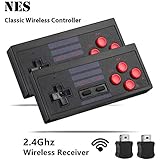 NES Classic Controller 2 Pack, Chnaivy 2.4G Wireless Controller Gamepad Joypad for NES Classic Mini Edition (Black)