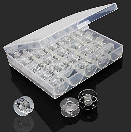 Sewing Machine Spools Thread Empty Bobbins With Box for Janome Storage Case 25 PCS