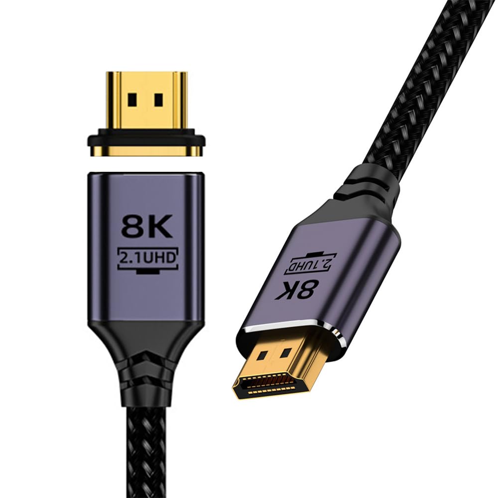 NFHK Magnetic Connector 8K Type-A HDMI 2.1 Male to Straight Male Video Cable for Laptop HDTV 100CM